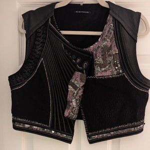 Elie Tahari Mixed Media Runway Collection Vest